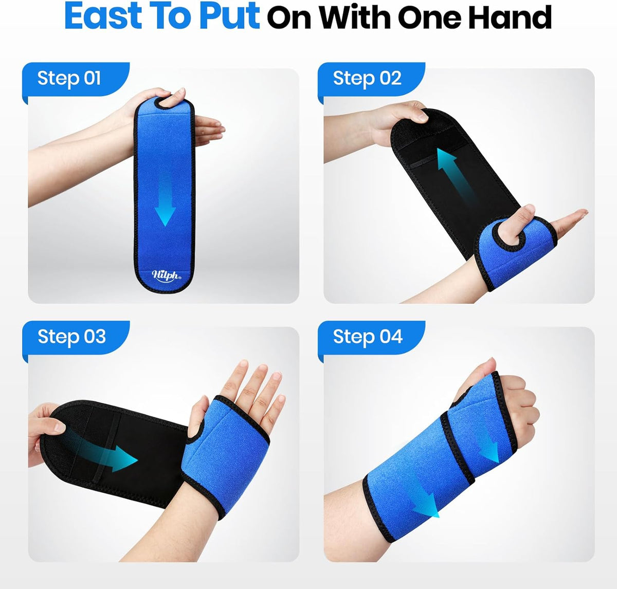 Wrist Ice Pack Wrap, Carpal Tunnel Relief Wrist Brace with Gel Pack