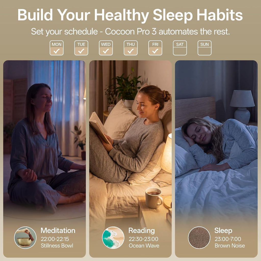 Smart Sound Machine for Sleep, Cocoon Pro 3, 117 Sounds, Plug In