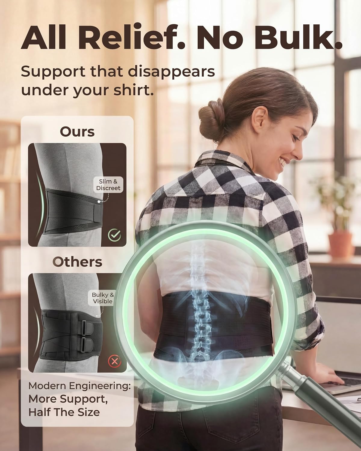 Back Brace for Women & Men, Sciatica, Lower Back Pain - Black-L