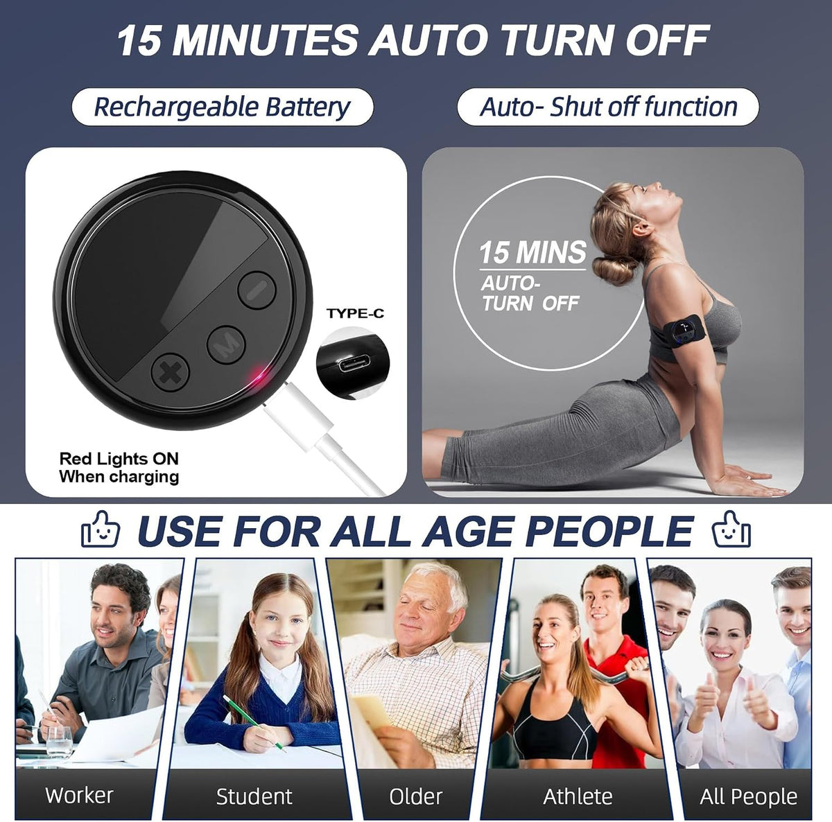Wireless TENS EMS Unit, FSA TENS Unit Muscle Stimulator for Pain Relief