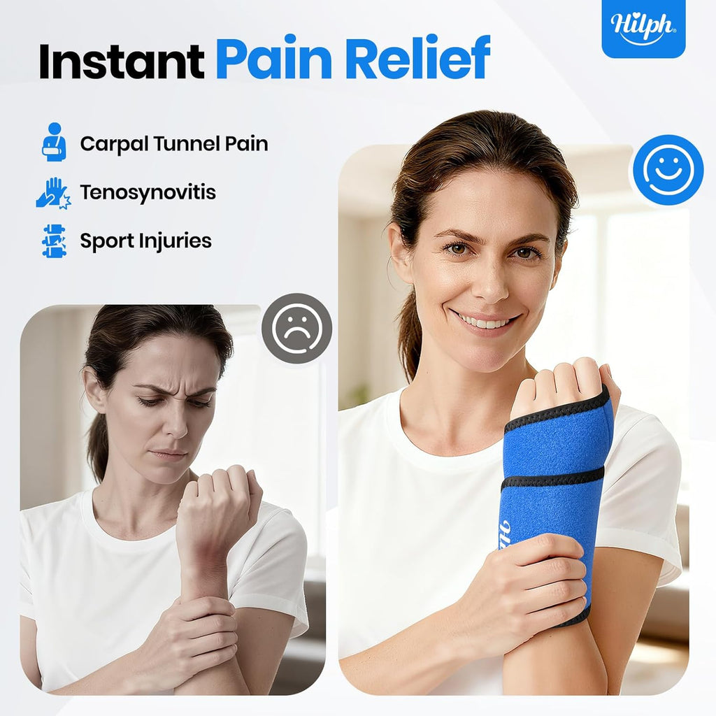 Wrist Ice Pack Wrap, Carpal Tunnel Relief Wrist Brace with Gel Pack