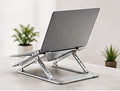 Adjustable black laptop stand for desk