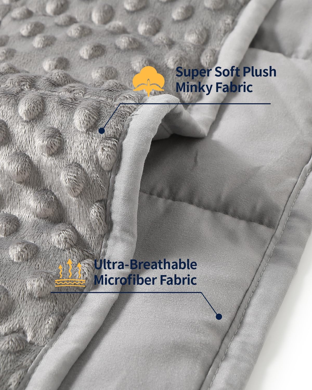 Cooling Weighted Blanket for Adults, Queen Size 15 Lbs, 60″X80″
