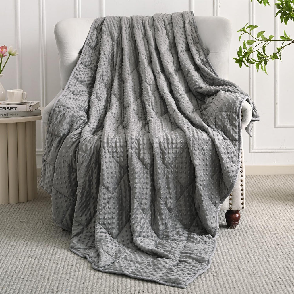 Cooling Weighted Blanket for Adults, Queen Size 15 Lbs, 60″X80″