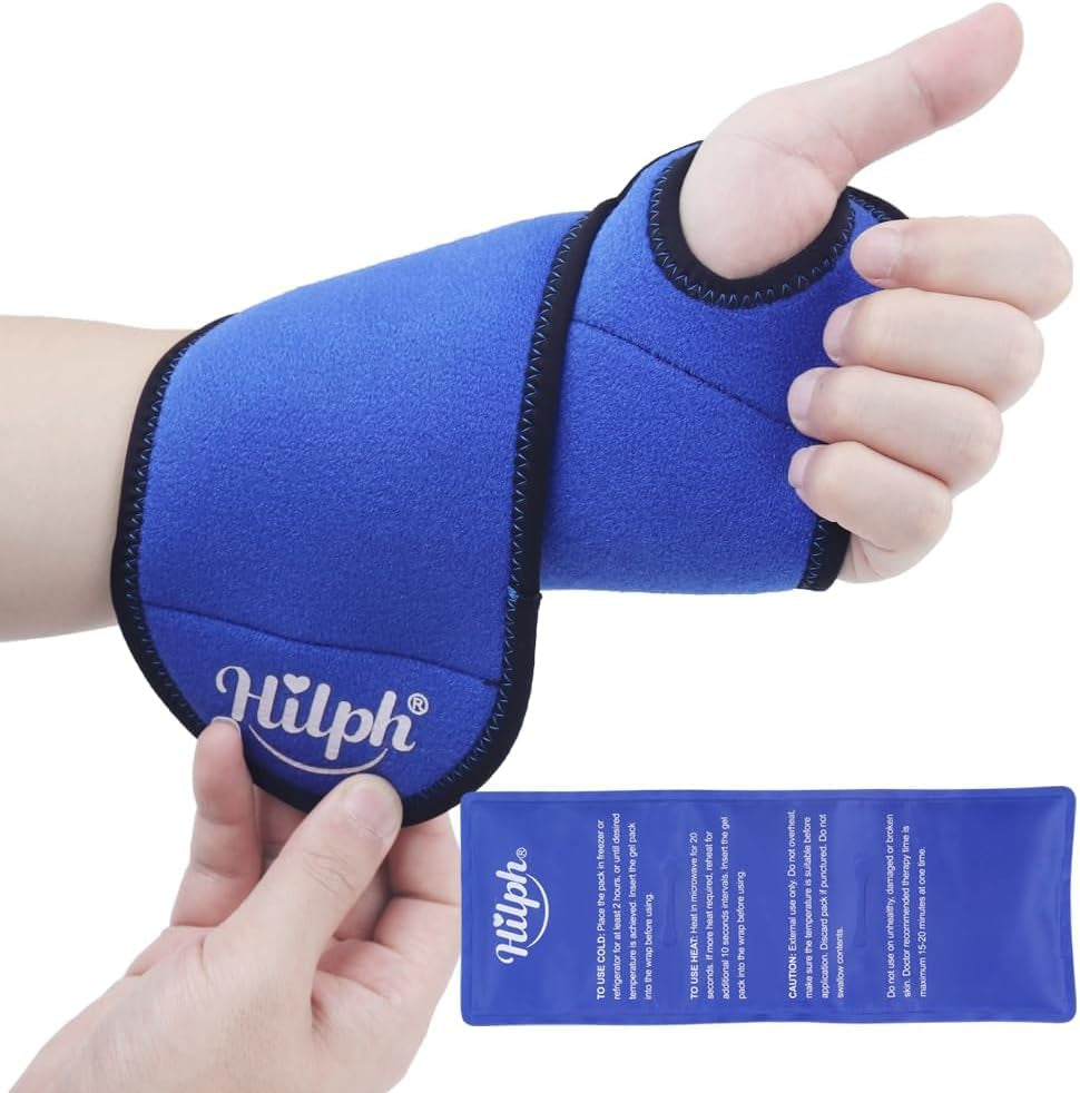 Wrist Ice Pack Wrap, Carpal Tunnel Relief Wrist Brace with Gel Pack