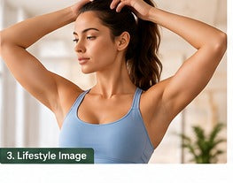 Light blue sports bra lifestyle view